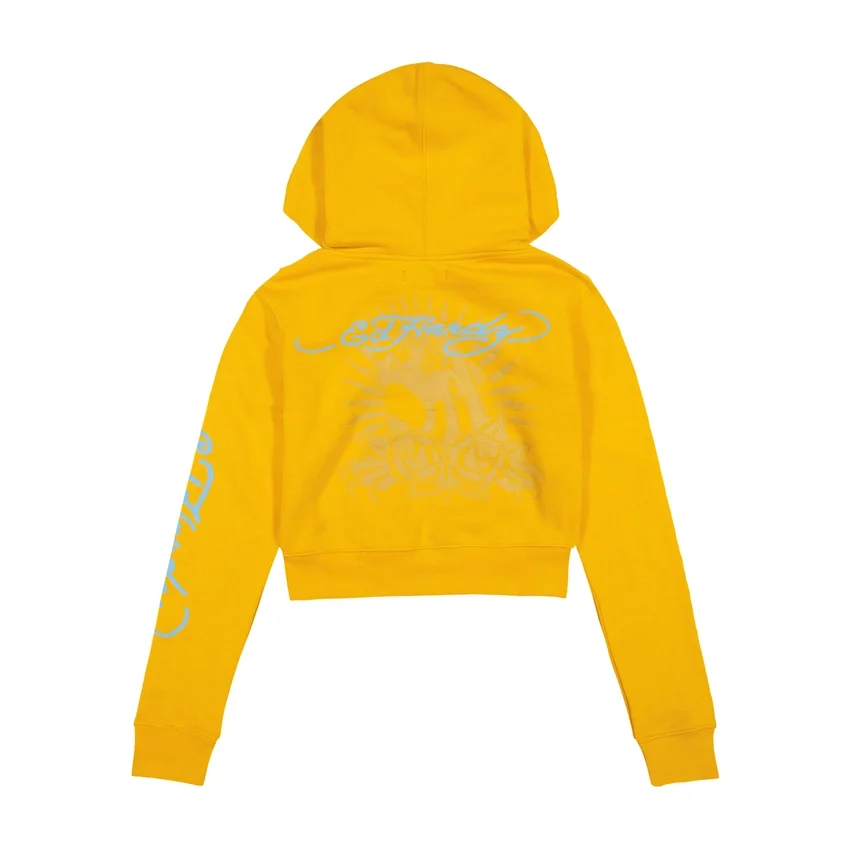 Butterflies Cropped Hoodie – Marigold Butterflies Cropped Hoodie – Marigold