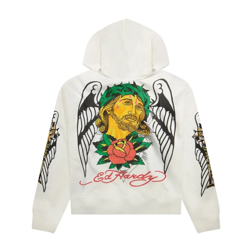 Christ Cross Rhinestone Boxy Zip Hoodie Christ Cross Rhinestone Boxy Zip Hoodie