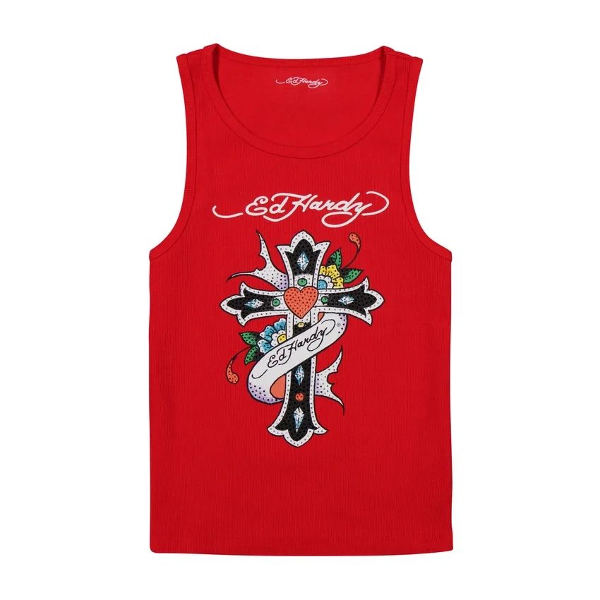 Cross Rhinestone Tank Top Cross Rhinestone Tank Top