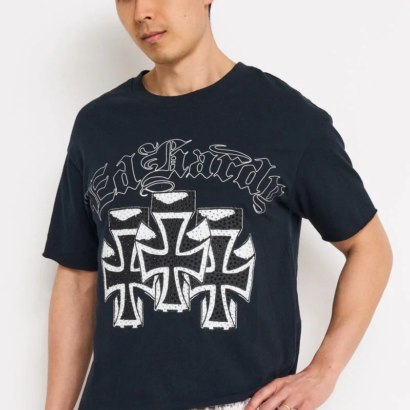 Crosses Rhinestone Boxy Cropped Tee Crosses Rhinestone Boxy Cropped Tee