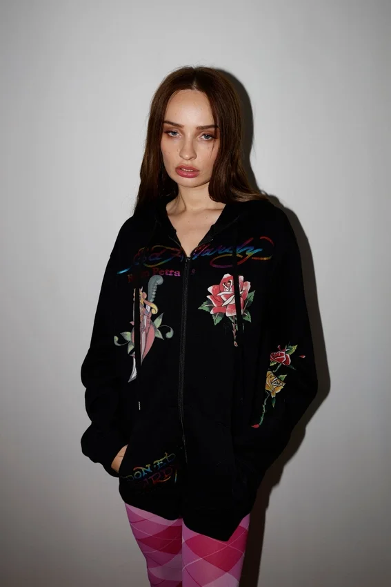 Dagger Girl Zip Front Hoodie Dagger Girl Zip Front Hoodie