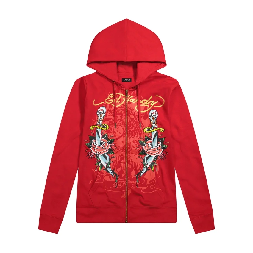 Dagger Roses Long Fleece Hoodie Dagger Roses Long Fleece Hoodie