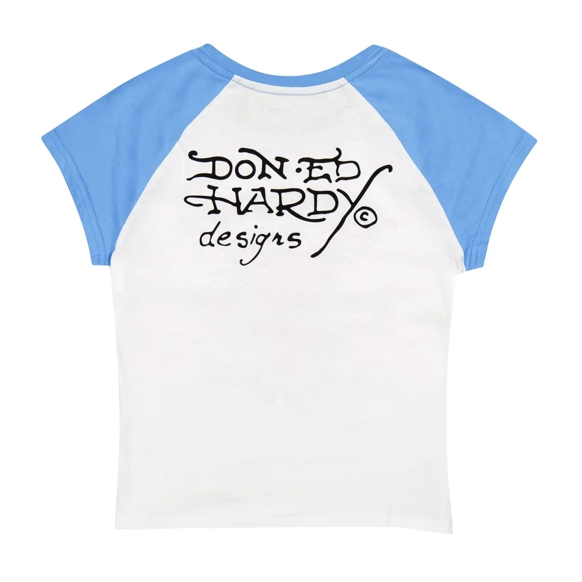Devil Flower Raglan Cap Sleeve Tee Devil Flower Raglan Cap Sleeve Tee