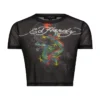 Dragon Print Mesh Shirt