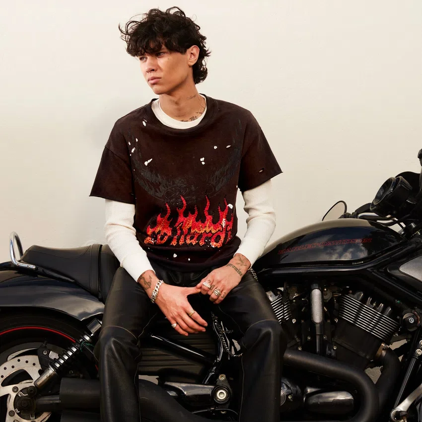 Eagle Flame Cropped Mens Boxy Tee Eagle Flame Cropped Mens Boxy Tee