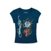 Flame Rose Cap Sleeve Tee
