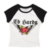 Heart Wings Raglan Cap Sleeve Tee