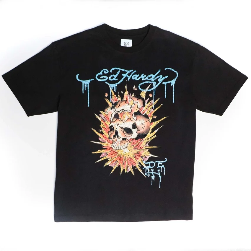 Limited Edition— Fire Skull Rhinestone Tee Limited Edition— Fire Skull Rhinestone Tee