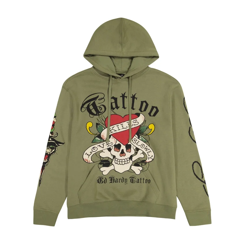 LKS Skull Hoodie – Light Olive LKS Skull Hoodie – Light Olive