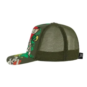 LKS Skull Rhinestone Trucker Hat – Olive