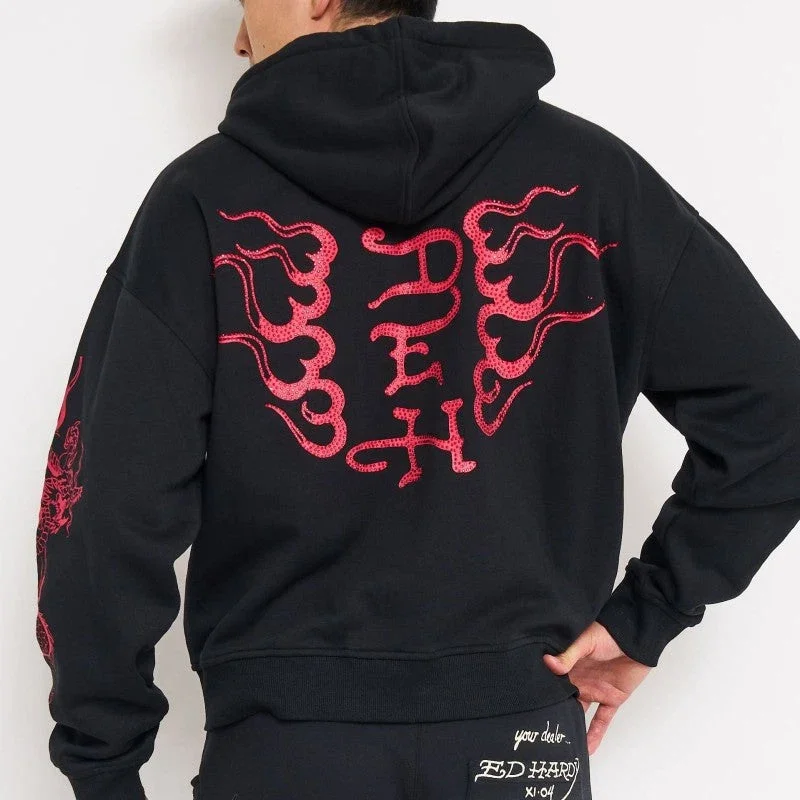 Mary Dragons Rhinestone Boxy Zip Hoodie Mary Dragons Rhinestone Boxy Zip Hoodie