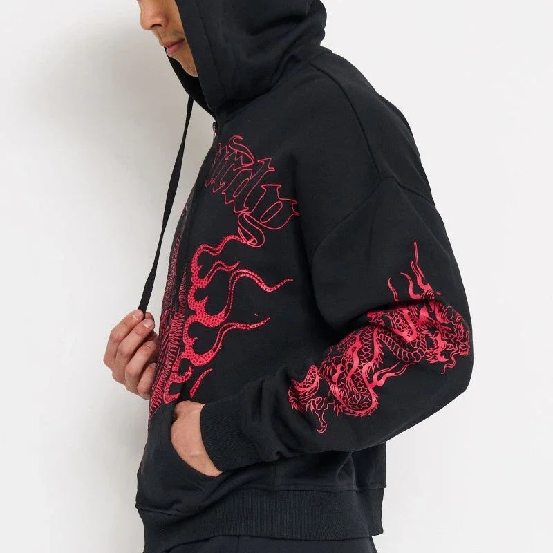 Mary Dragons Rhinestone Boxy Zip Hoodie Mary Dragons Rhinestone Boxy Zip Hoodie