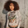 Mesh Layered Dragon Dagger Long Sleeve