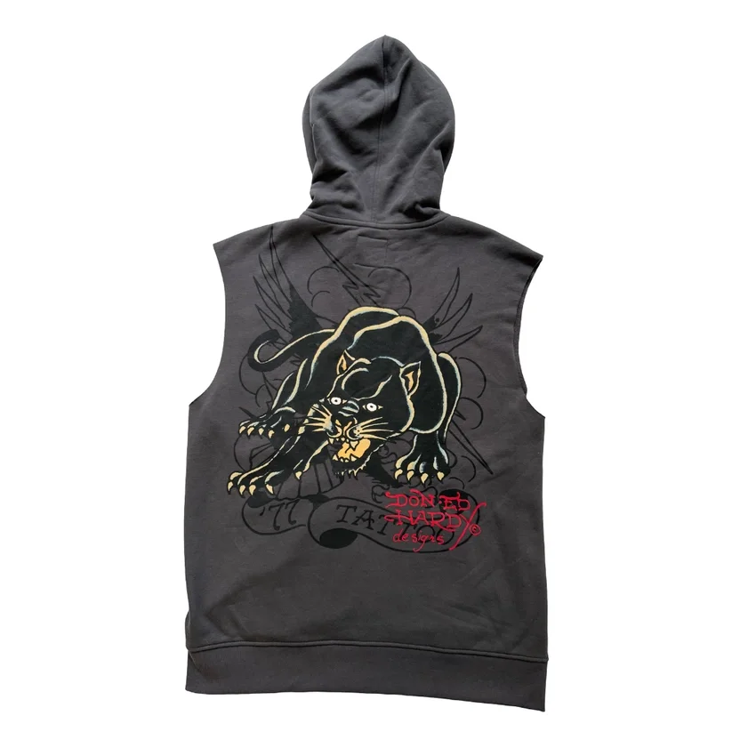 Panther Skull Fleece Cut Off Hoodie Panther Skull Fleece Cut Off Hoodie