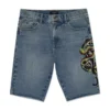 Panther Snake Denim Skater Short