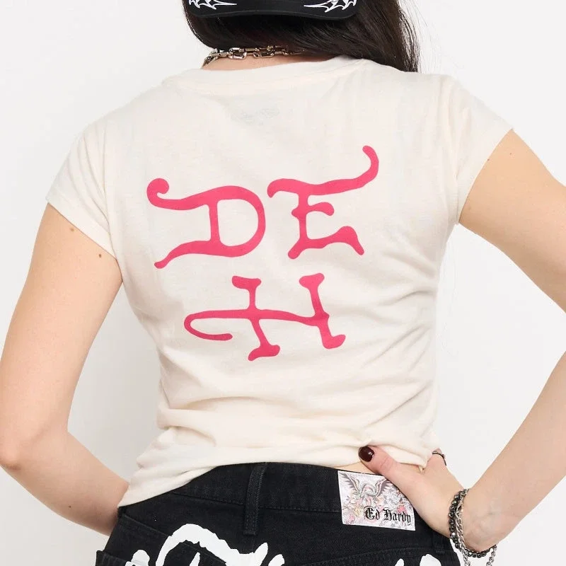 Pink Flame Skull Cap Sleeve Pink Flame Skull Cap Sleeve