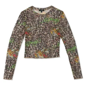 Power Mesh Tiger Leopard L/S Power Mesh Tiger Leopard L/S