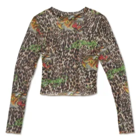 Power Mesh Tiger Leopard L/S Power Mesh Tiger Leopard L/S