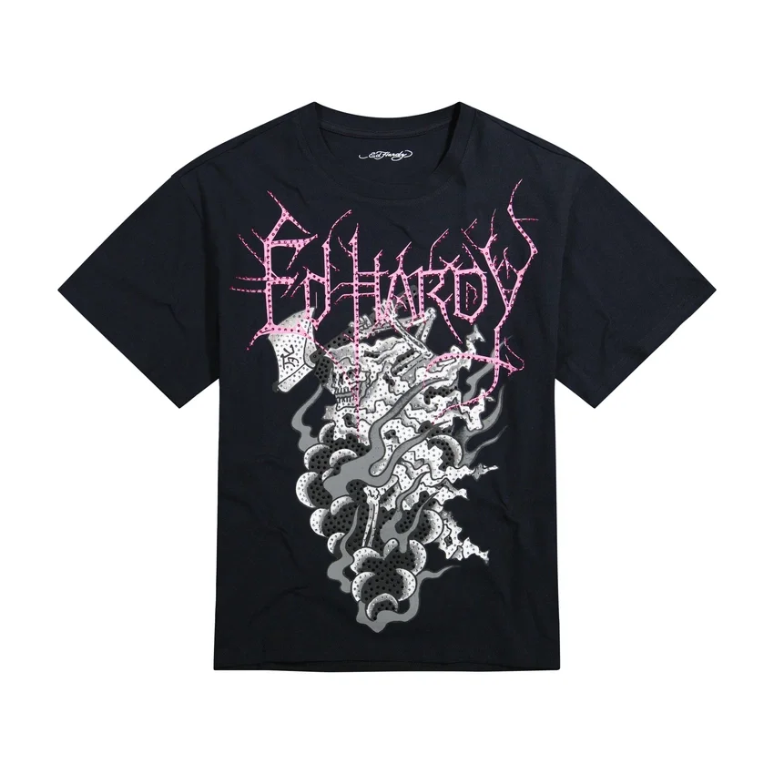 Reaper Ghost Rhinestone Boxy Tee Reaper Ghost Rhinestone Boxy Tee