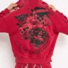 Skull Flowers Boxy Zip Hoodie