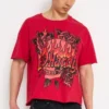 Skull Roses Boxy Cropped Tee Skull Roses Boxy Cropped Tee