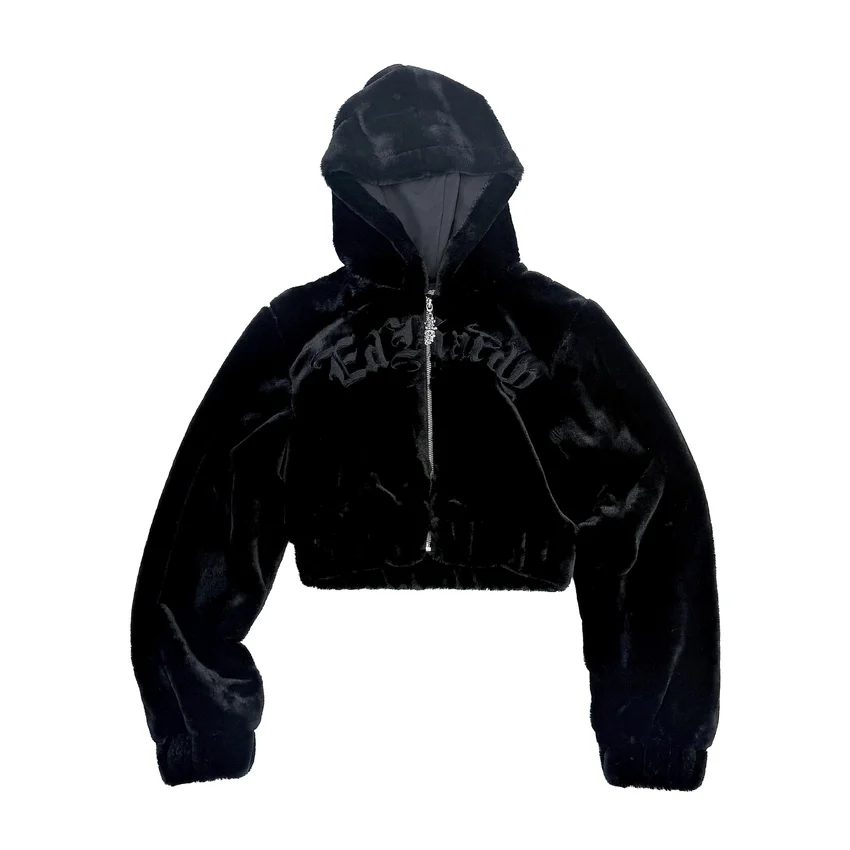 Tiger Flame Faux Fur Hooded Jacket Tiger Flame Faux Fur Hooded Jacket