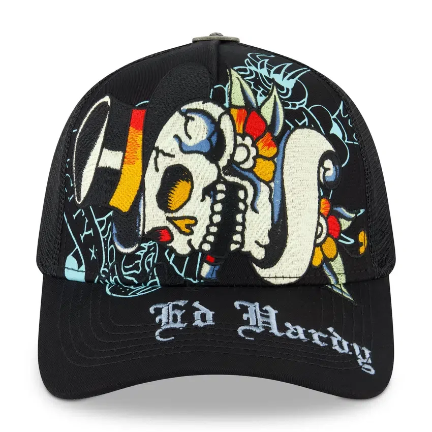 Tiger Skull Trucker Hat – Black Tiger Skull Trucker Hat – Black